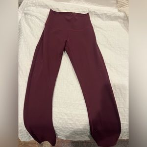 lululemon leggings align size 0 maroon crop 23”